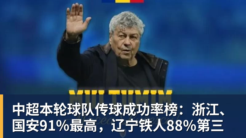 万搏官网中超本轮球队传球成功率榜：浙江、国安91%最高，辽宁铁人88%第三